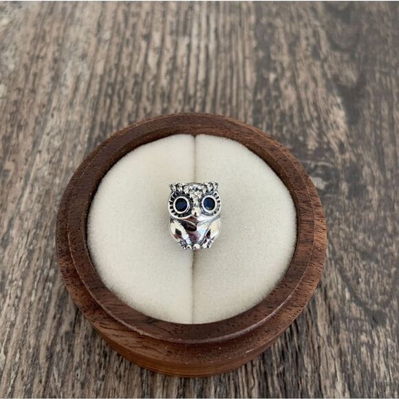 925 Sterling Silver Owl Charm - Picture 8 of 10
